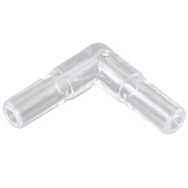 HALJIA 10 4mm Transparent Plastic Aquarium 2 Way L Type Air Valve Air Tubing Plug