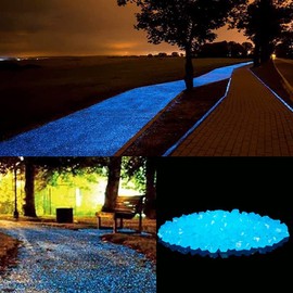 200PCS Glow Stones Pebbles, Gardening Luminous Glow Stones Rocks Outdoor Decor Glowing Water Fish Tank Gravel (Blue)