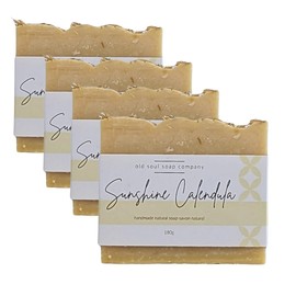 Old Soul Soap Company - Sunshine Calendula Soap Collection Soap Bar – Acne-Fighting, Vegan-Friendly with Lavender & Tea Tree Oil – Deep Cleansing & Nourishing for Glowing Skin – 5.8 oz Pack 4