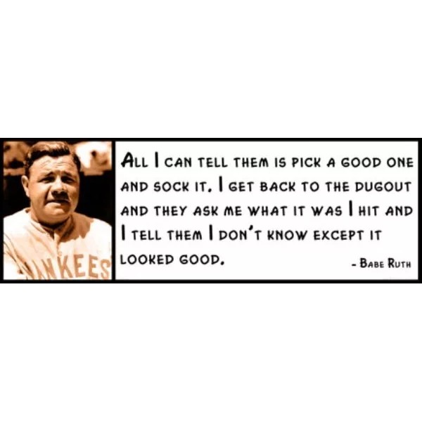 Wall Quote - Babe Ruth - All I Can Tell