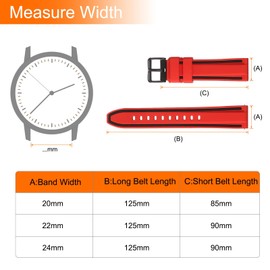 HARFINGTON Silicone Watch Bands 20mm Width Soft Quick Release Rubber Watch Band with Matte Black Buckle for Men Women, Red Black