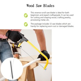 BONKZEBU 12PCS Scroll Saw Blades Spiral Teeth for Wood Metal Plastic Cutting High Carbon Steel 5 12 Inch 6# Saw Blade Carving Reverse Scroll Sawing