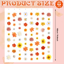 8 Pcs x 6 ft Flower Garland for Backdrop Hanging Flowers Garland Fake Floral Vines Wall Decor Spring Wildflower Party Decorations Flower Strings Flowers Curtain for Fall Home Room Garden Wedding Arch