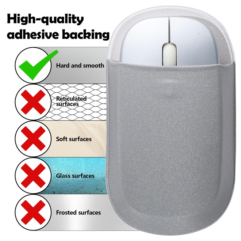 Realand 2Pcs Stick-On Laptop Mouse Holder - Elastic Case for