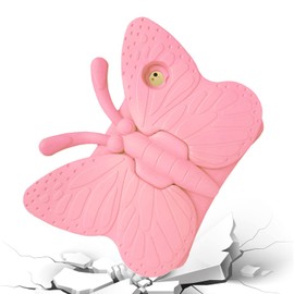 Feitenn for iPad case for Kids, 3D Cartoon Butterfly Non-Toxic EVA Light Weight Kid Proof Shockproof case with Kickstand for ipad 5/ ipad 6 /ipad pro 9.7/ New iPad 2017 (Pink)