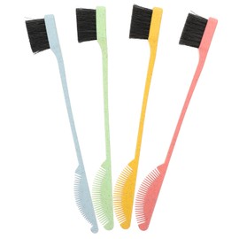 SAFIGLE 4Pcs Dual Tip Eyebrow Brushes Eyelash Combs Professional Grooming Tools for Neat Brows for Daily Makeup Use Durable and Versatile for Women Men Yellow Green Blue Pink