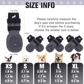 EXPAWLORER 6 Pack Anti-Slip Dog Socks - Non-Slip Double Sides Paw Protectors with Adjustable Straps, Strong Grips Traction Control for Indoor on Hardwood Floor Wear, Black XS
