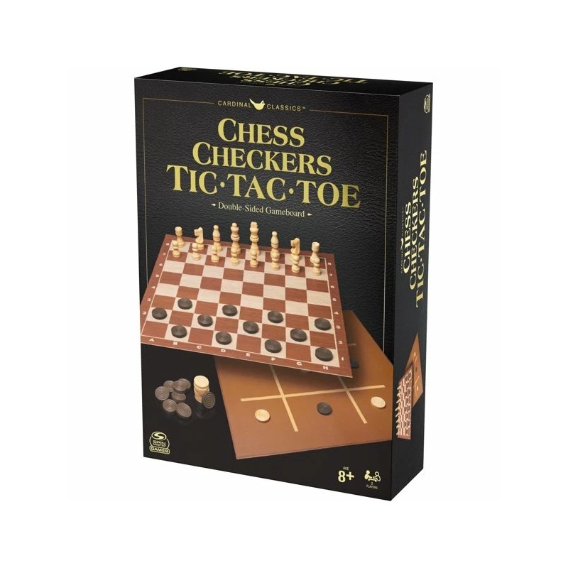 Cardinal Chess, Checkers & Tic Tac Toe One Size Brown