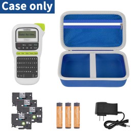 Case Compatible with Brother for P-Touch PTH110/ PRTH110/ Pro PT-H111/ PTE110 Portable Label Maker, Storage Holder Carrying Organizer for Label Tapes, AC Adapter, Charging Cables (Box Only) -Blue