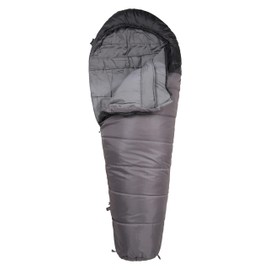 Mountain Warehouse Summit 250 Sleeping Bag - 3/4 Season Insulated & Mummy Shaped Bag - For Spring Summer, Camping & Trekking Grey Left Handed Zip - Regular Length (200cm)