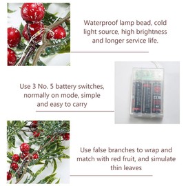WBTY Christmas Garland, Lighted Artificial Garland 6.5FT Fairy Lights Battery Operated, Faux Vine Lights for Spring Christmas Holiday Fireplace Decor
