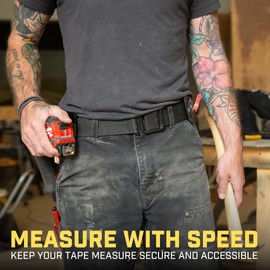 Holstery TapeMaster V2 | Clip-On Tape Measure Holder - Low-Profile Measuring Tape Holster for Your Belt, Tool Bags, Pockets, or Pants