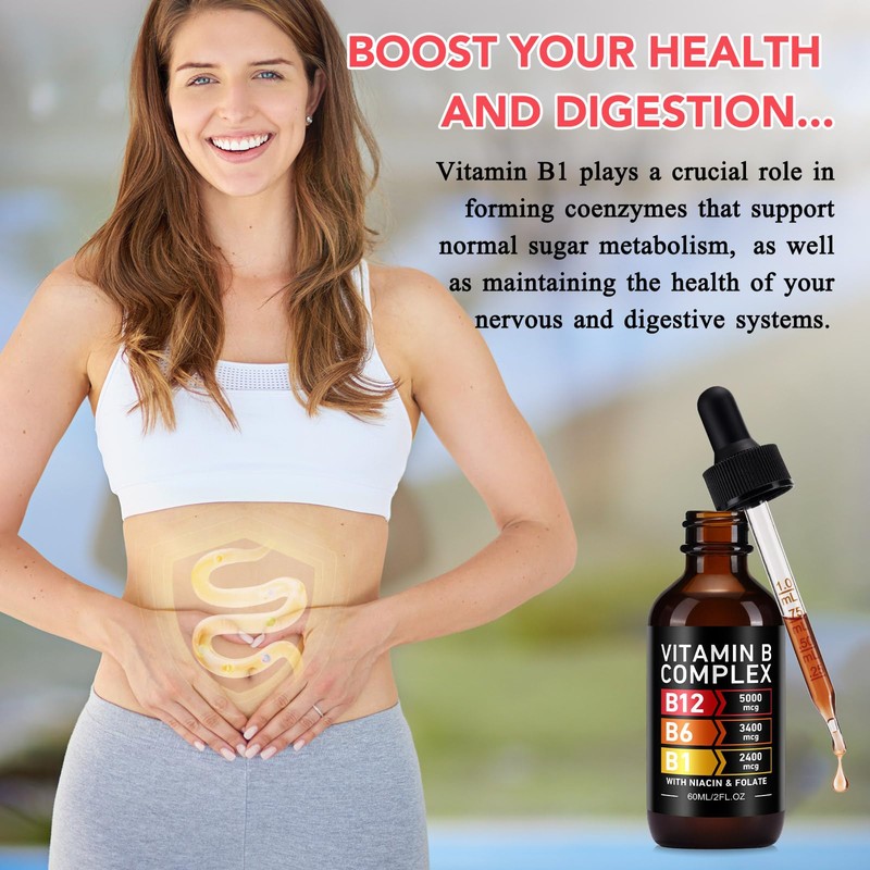 Vitamin B Complex Liquid Drops - Sugar Free B12 5000mcg