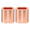 PATIKIL 5/16"/ 8mm Wire Rope Loop Sleeve, 2 Pack Copper