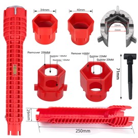 ENUTRFSSLB 14-in-1 Multi-functional Basin Sink Wrench Faucet Tool, Under Sink Plumber Tools with Broken Wire Extractor for Toilet, Bathroom & Kitchen Tight Spaces Plumbing Installation and Repairs
