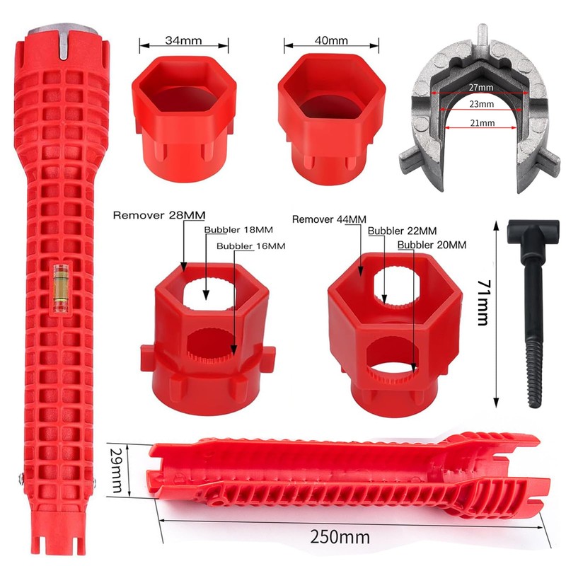 ENUTRFSSLB 14-in-1 Multi-functional Basin Sink Wrench Faucet Tool, Under Sink