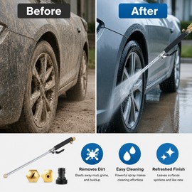 High Pressure Water Wand for Car Washing – Portable Garden Hose Sprayer Nozzle for Patio & Outdoor Cleaning