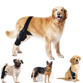 Dog Knee Brace for Front and Back Leg, Adjustable Straps,Dog Elbow Brace Protector Pads for Joint Pain&Patella Dislocation&Dysplasia-Reduces Pain and Inflammation,for Small, Medium, Large Dogs