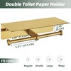 APLusee Brushed Gold Double Toilet Paper Holder with Shelf, Heavy