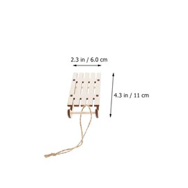 JOINPAYA 6 Pieces Christmas Unfinished Wooden Sleigh Ornaments: Christmas Mini Ski Model Hanging Decoration Christmas Tree Table Decoration