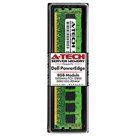 A-Tech 8GB RAM for Dell PowerEdge T320, T420, T620 Tower Servers | DDR3 1600MHz ECC-RDIMM PC3-12800 1Rx4 1.5V 240-Pin ECC Registered DIMM Server Memory Upgrade Module