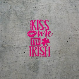 Decal Stickers of Kiss Me Im Irish (Pink) (Set of 2) Premium Waterproof Vinyl Decal Stickers for Laptop Phone Accessory Helmet Car Window Mug Tuber Cup Door Wall Decoration - ANDsticf42815PI