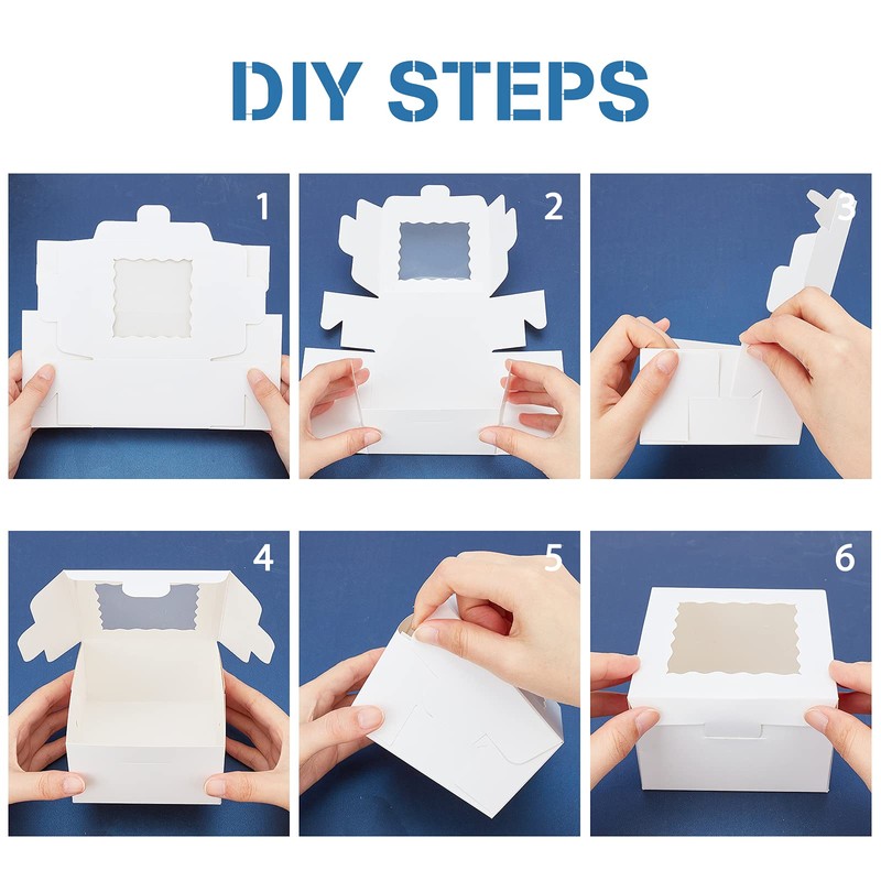 NBEADS Pack of 20 Gift Boxes, White Small Folded Paper