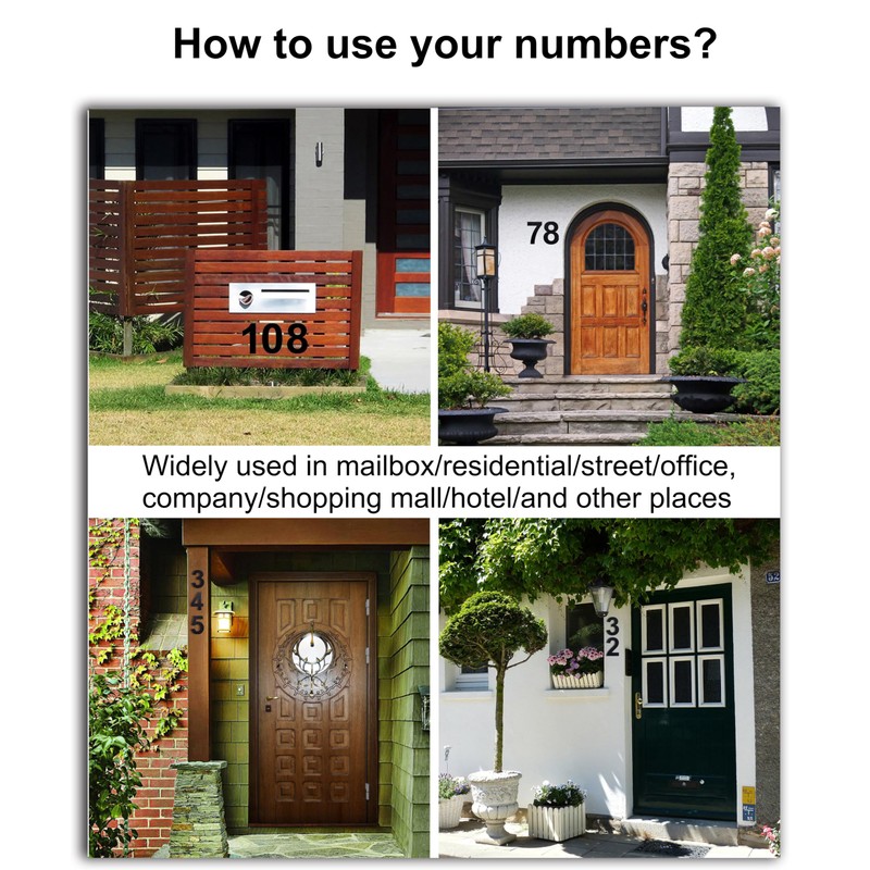 nanlyiau 6in/153mm Modern Anthracite Grey House Number Plaque Stainless Steel