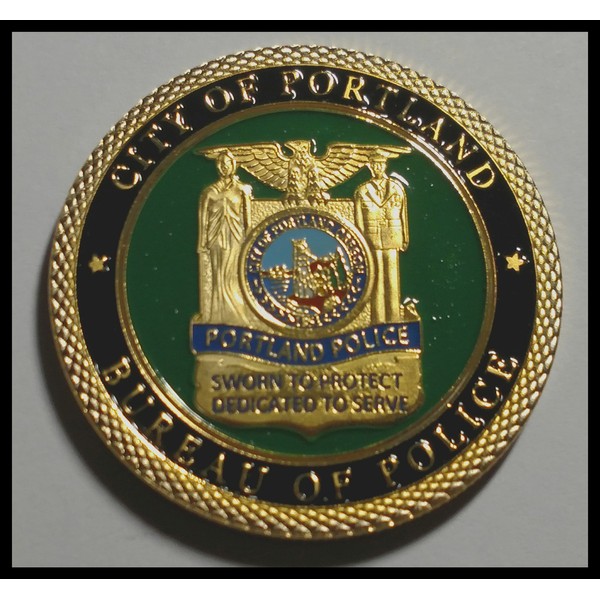 Portland Police Department Colorized Challenge Art Coin