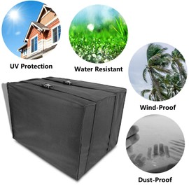 Aozzy Air Conditioner Covers for Window Units Ac Covers for Outside Unit Winter Outdoor Heavy Duty Waterproof Insulation Defender with Adjustable Straps 27.5" W x 19" H x 23" D Inches