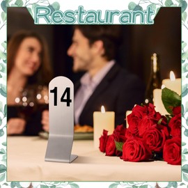 Honeydak 1-25 Table Order Numbers Double Side Stainless Steel Reception Number Stands Signs for Restaurant Wedding Seating Cafes Party Banquet