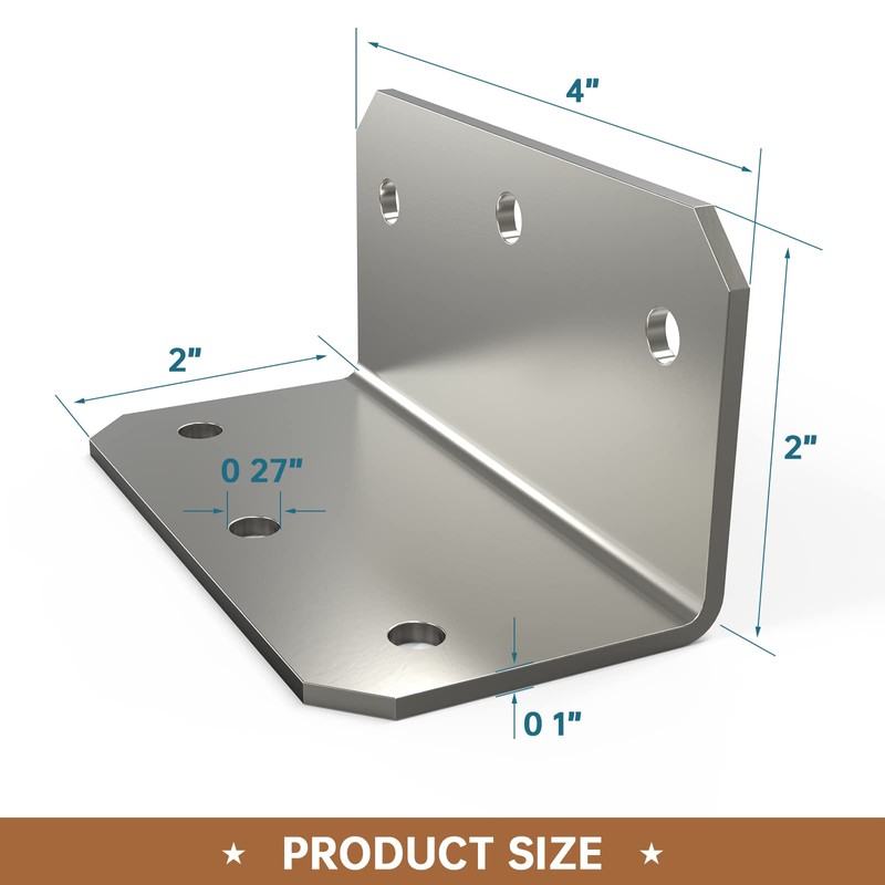 KOMOHOM L Bracket Corner Brace(15PCS), 4 Inch Galvanized Medium L