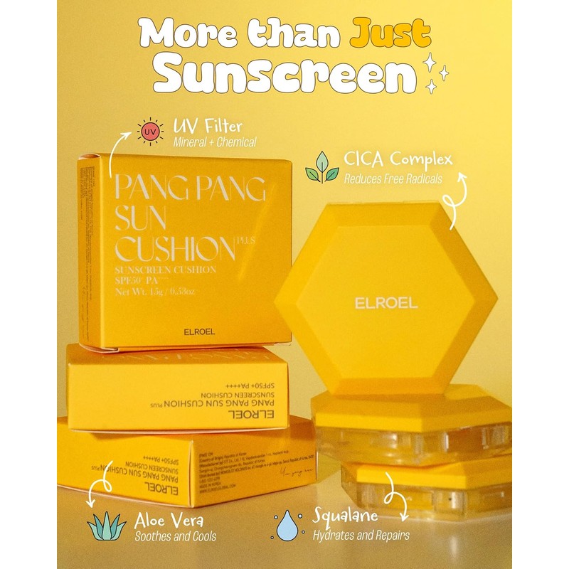 ELROEL Pang Pang Sun Cushion Plus - Korean Hypoallergenic &