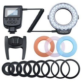 LED Ring Light Macro Ring Flash Universal 48 LEDs Cold or Warm Light for Hot Shoe