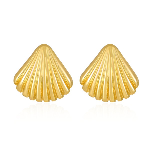 YISXVD Shell Earrings for Women Chunky Gold Silver Beach Seashell