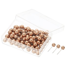 PATIKIL Push Pins, 100 Pack Round Head Map Tacks Thumb Steel Point for Office Cork Board, Rose Gold