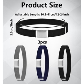 WEFINEST 3 pcs Boys Belts Elastic Kids Belts, Belt For Kids Adjustable Kids Belt 4-5 Boys with Easy Buckle, Unisex Kids Belts For Boys Age 8-10 for Boys, Girls and Children Available for all ages