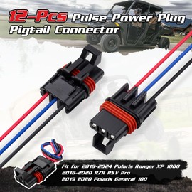 Forccord 12-Pcs Pulse Power Plug Pigtail Connector Fit for Polaris 2018-2024 Ranger XP 1000 / RZR / RS1 / Pro General Wiring Harness Car Replacement Accessories
