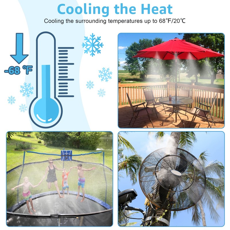 Bonviee Misters for Outside Patio - 75FT Misting Cooling System