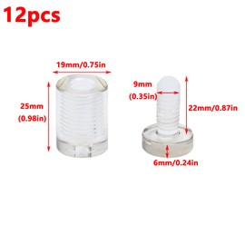 Antrader 12Pcs Clear Standoffs, 3/4" x 1" Acrylic Standoff Screws, Wall Sign Standoff Mounting Hardware,Advertising Glass Standoff Nail