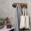 MyGift Burnt Wood Wall Mount Coat Hook Rack and Hat