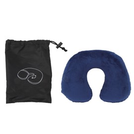 U Shape Neck Pillow Inflatable Soft Comfortable Ergonomic Design Neck Pillow for Travel Napping Car Long Distance Airplane Navy Blue