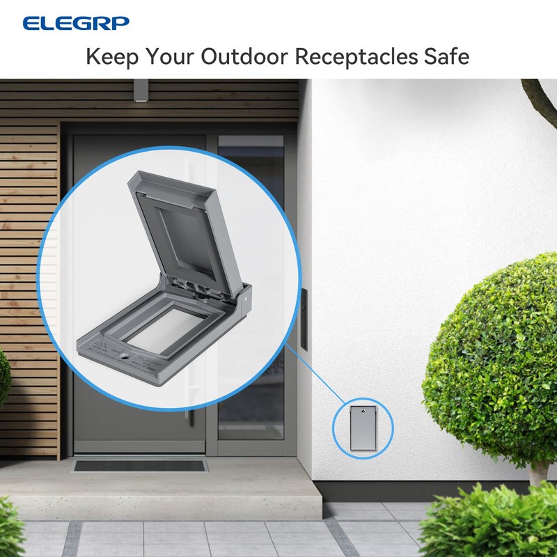 ELEGRP Vertical Outdoor Cover for Decotative Receptacles, Weatherproof Wall Plate,