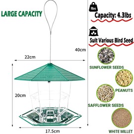 EALLOO Outdoor Hanging Telescopic Hummingbird Feeder – Adjustable Height, Foldable Durable & Leak-Proof, Perfect for Garden, Patio, and Yard Outdoor Garden Décor (Green)