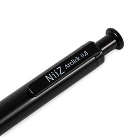 NiiZ - Arclick 0.8 - Retractable Ballpoint Pen 0.8mm - Black - Fine Grip