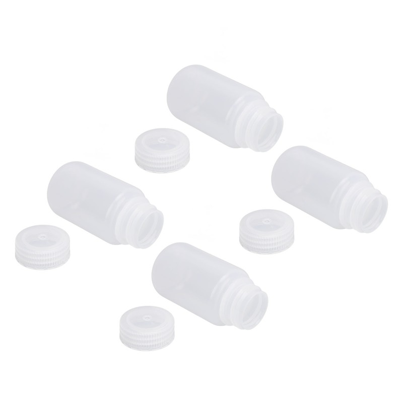 10Pcs Reagent Bottle Plastic Wide Mouth Lab Liquid Sample Seal