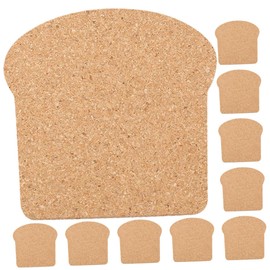 10Pcs Toast Shaped Cork Coasters Set - Heat-Resistant Drink Coasters for Home Kitchen Bar and Dining Table - Non-Slip Cork Mats for Cups and Mugs