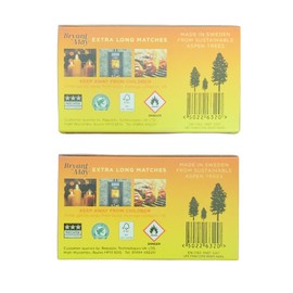 Bryant and May Extra Long Matches (Pack of 2) Multipack Approx 90 Match Sticks