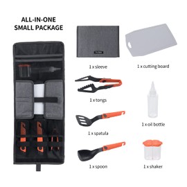 Fire-Maple Chef Camp Kitchen Set | Portable 6 pc Kit with Folding Tongs, Spatula, Spoon | Essential Outdoor Gear for Backpacking, Car Camping, Fishing, BBQ, and Travel