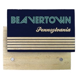 Beavertown Pennsylvania Souvenir Wooden 2" x 3" Fridge Magnet Retro Design 4 Pack